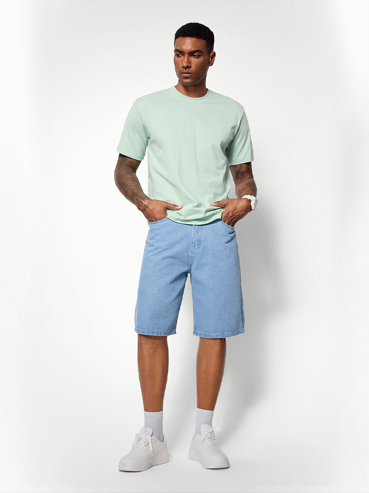 Blue Straight Leg Jorts