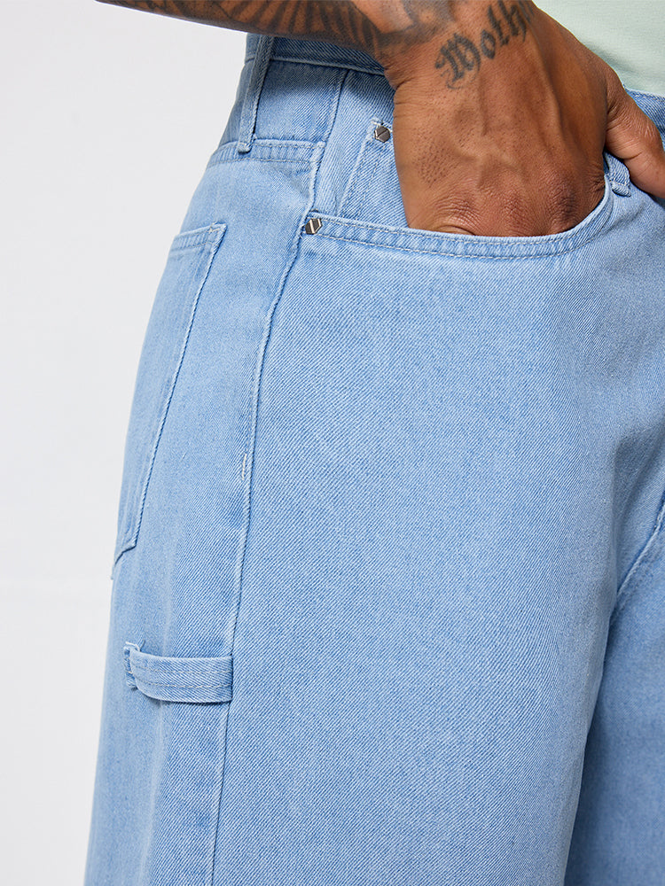 Blue Straight Leg Jorts