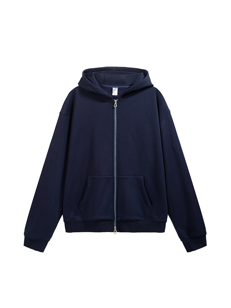 Grey Zip Up Fleece Hoodies