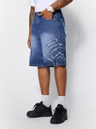 Distressed Fringe Jeans Shorts
